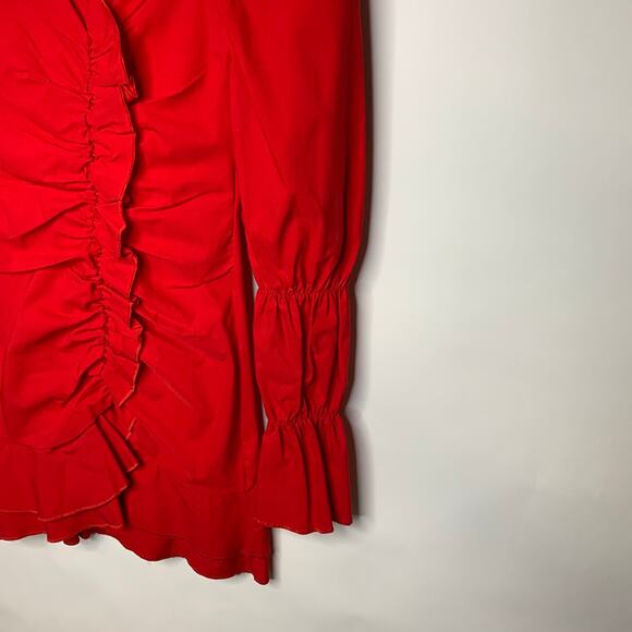 Pretty Little Things Ruched Front Bodycon Dress Sz 2 Red - Picture 5 of 13